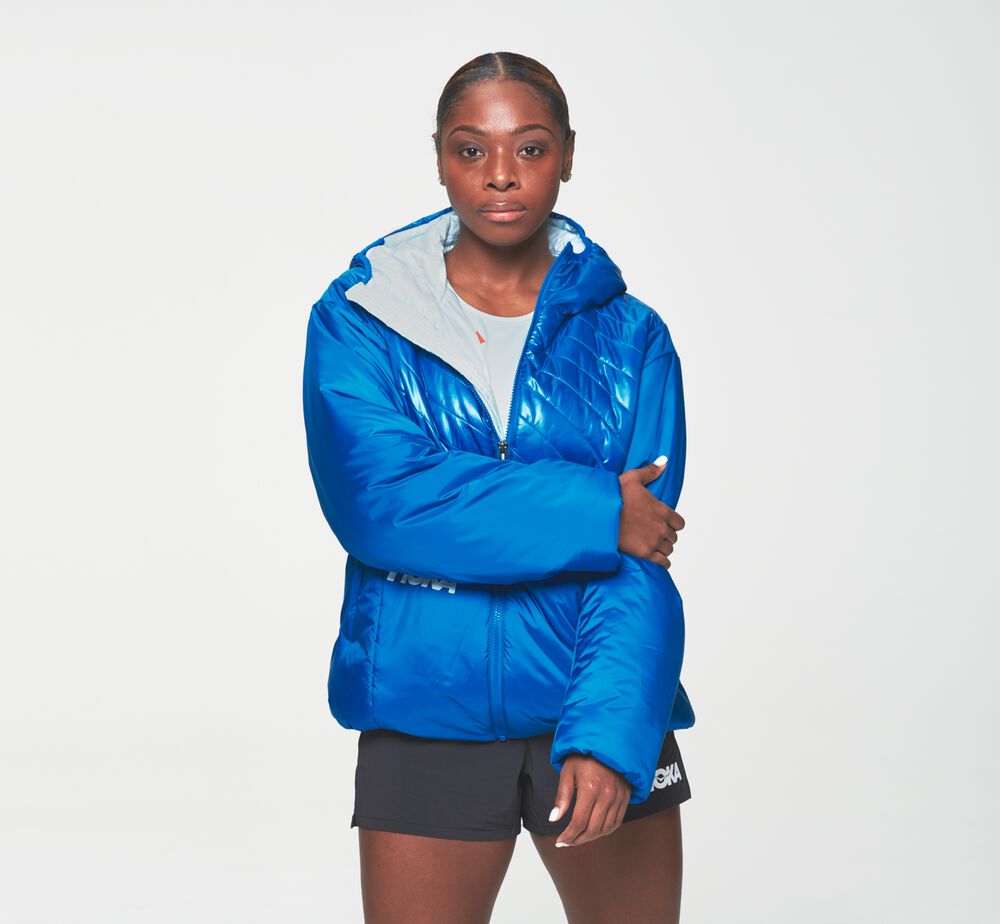Hoka One One Lightweight Performance Jacka All Gender Kungsblått - SE-8673105